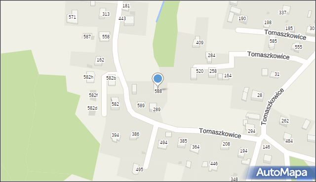 Tomaszkowice, Tomaszkowice, 588, mapa Tomaszkowice