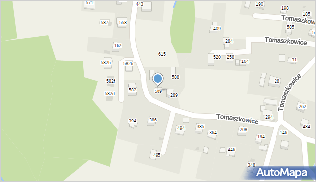 Tomaszkowice, Tomaszkowice, 589, mapa Tomaszkowice