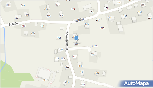 Tomaszkowice, Tomaszkowice, 595, mapa Tomaszkowice
