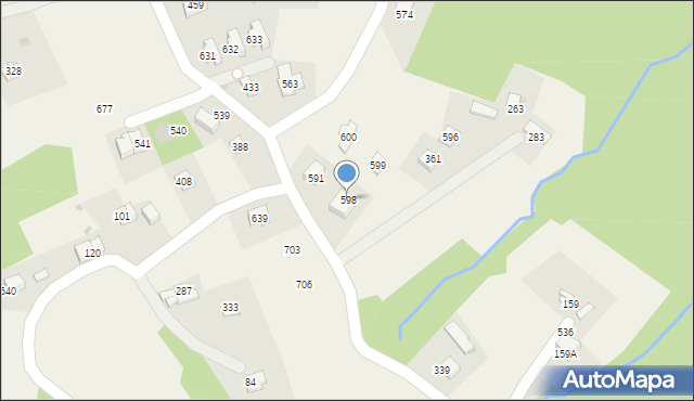 Tomaszkowice, Tomaszkowice, 598, mapa Tomaszkowice
