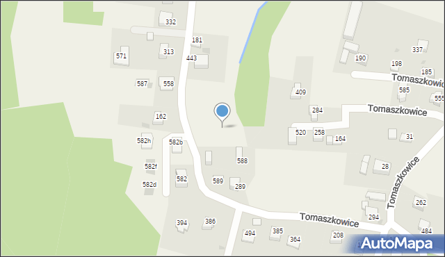 Tomaszkowice, Tomaszkowice, 615, mapa Tomaszkowice
