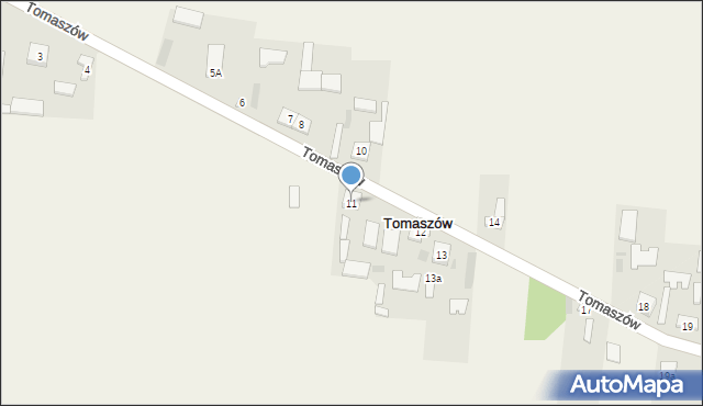 Tomaszów, Tomaszów, 11, mapa Tomaszów