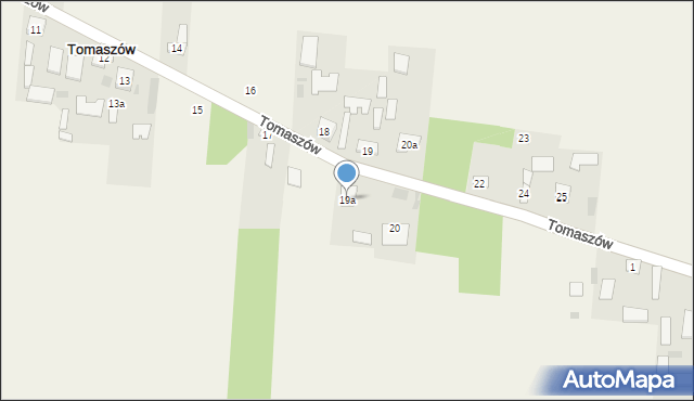 Tomaszów, Tomaszów, 19a, mapa Tomaszów