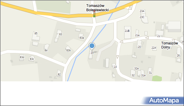 Tomaszów Bolesławiecki, Tomaszów Bolesławiecki, 13, mapa Tomaszów Bolesławiecki