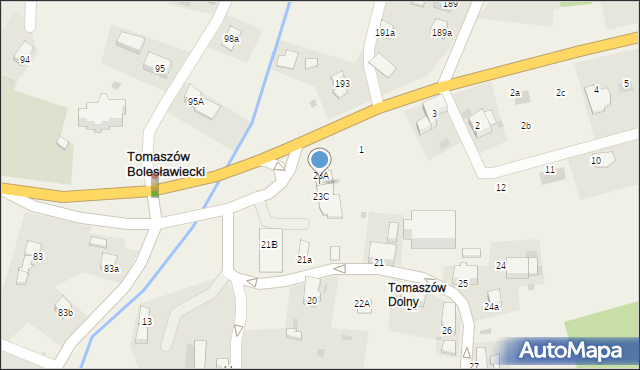 Tomaszów Bolesławiecki, Tomaszów Bolesławiecki, 23B, mapa Tomaszów Bolesławiecki