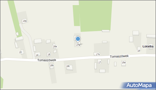 Tomaszówek, Tomaszówek, 17a, mapa Tomaszówek