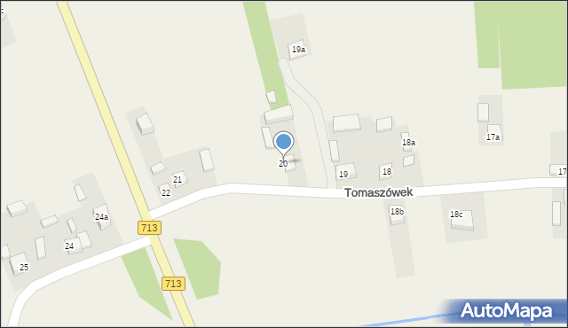 Tomaszówek, Tomaszówek, 20, mapa Tomaszówek