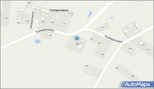 Tomaszowice, Tomaszowice, 45A, mapa Tomaszowice