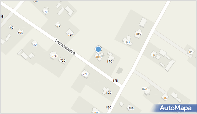 Tomaszowice, Tomaszowice, 87D, mapa Tomaszowice
