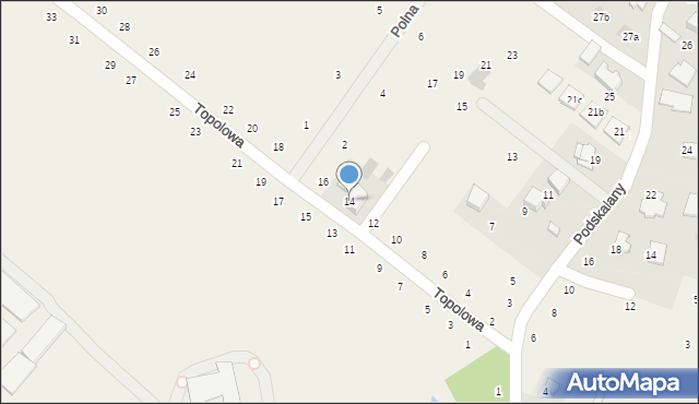 Tomaszowice, Topolowa, 14, mapa Tomaszowice