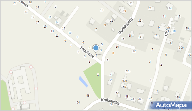 Tomaszowice, Topolowa, 2, mapa Tomaszowice