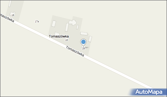 Tomaszówka, Tomaszówka, 14, mapa Tomaszówka