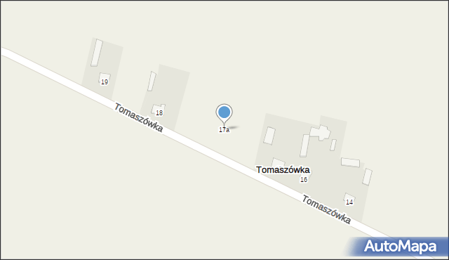 Tomaszówka, Tomaszówka, 17a, mapa Tomaszówka