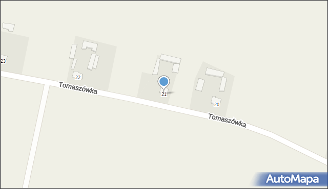 Tomaszówka, Tomaszówka, 21, mapa Tomaszówka