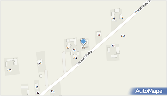 Tomaszówka, Tomaszówka, 52, mapa Tomaszówka