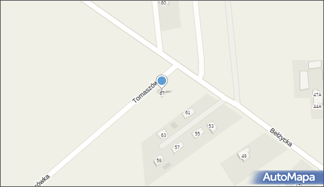 Tomaszówka, Tomaszówka, 67, mapa Tomaszówka