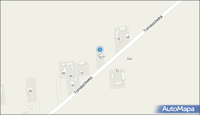 Tomaszówka, Tomaszówka, 80, mapa Tomaszówka
