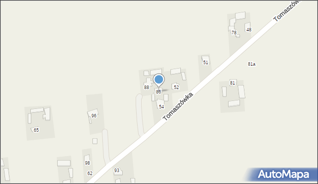 Tomaszówka, Tomaszówka, 86, mapa Tomaszówka