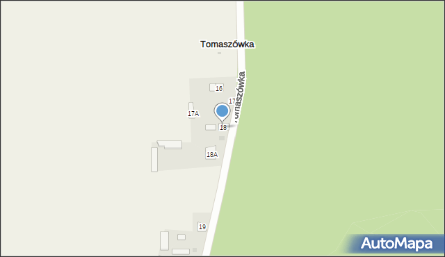 Tomaszówka, Tomaszówka, 18, mapa Tomaszówka