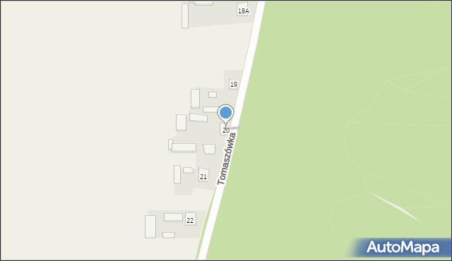 Tomaszówka, Tomaszówka, 20, mapa Tomaszówka
