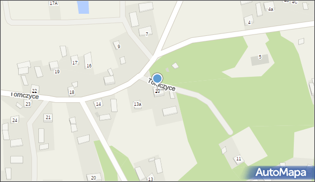 Tomczyce, Tomczyce, 10, mapa Tomczyce