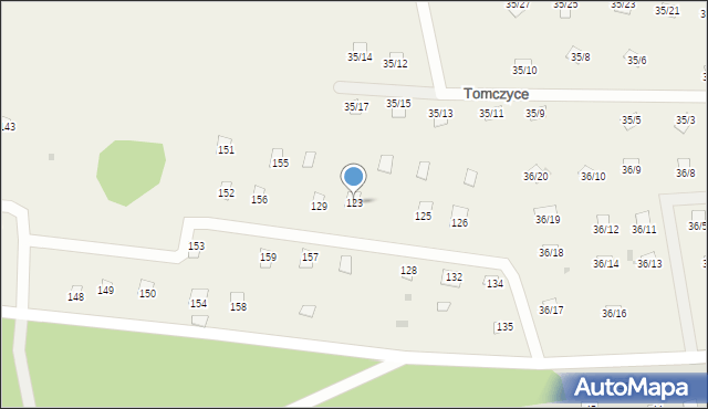 Tomczyce, Tomczyce, 123, mapa Tomczyce