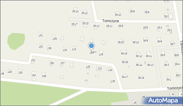 Tomczyce, Tomczyce, 125, mapa Tomczyce