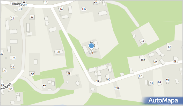 Tomczyce, Tomczyce, 13, mapa Tomczyce