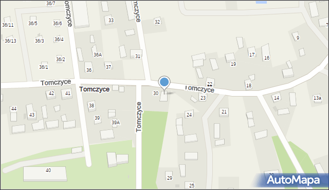 Tomczyce, Tomczyce, 30a, mapa Tomczyce