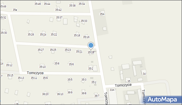 Tomczyce, Tomczyce, 35/19, mapa Tomczyce