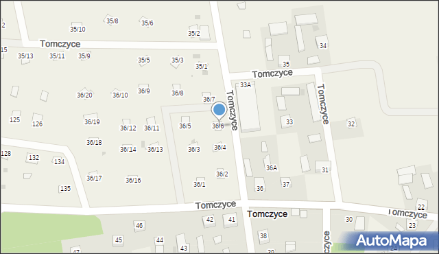 Tomczyce, Tomczyce, 36/6, mapa Tomczyce