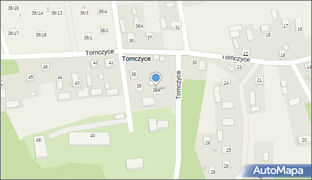 Tomczyce, Tomczyce, 39A, mapa Tomczyce