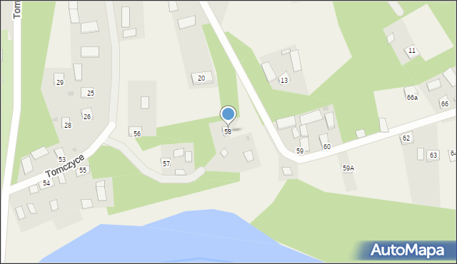 Tomczyce, Tomczyce, 58, mapa Tomczyce