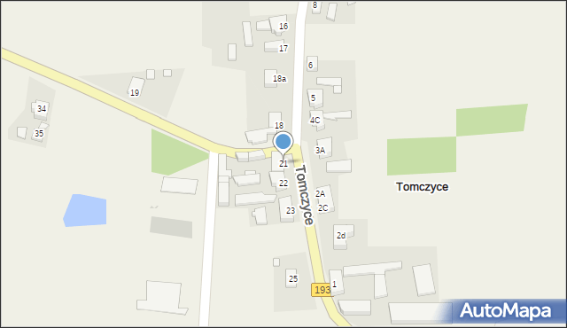 Tomczyce, Tomczyce, 21, mapa Tomczyce