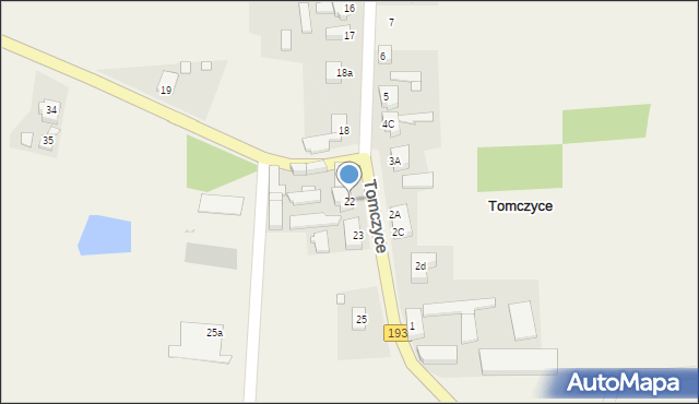 Tomczyce, Tomczyce, 22, mapa Tomczyce