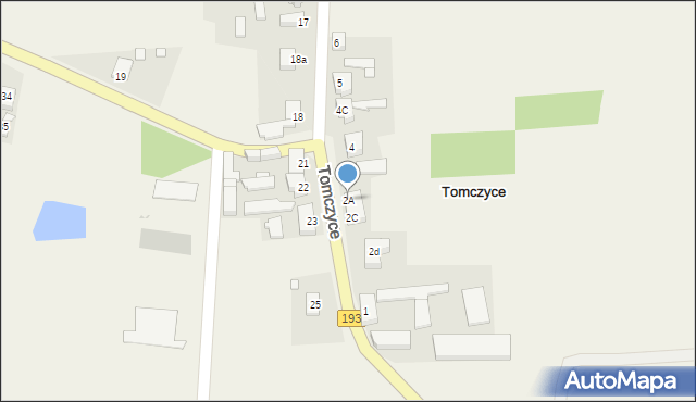 Tomczyce, Tomczyce, 2A, mapa Tomczyce