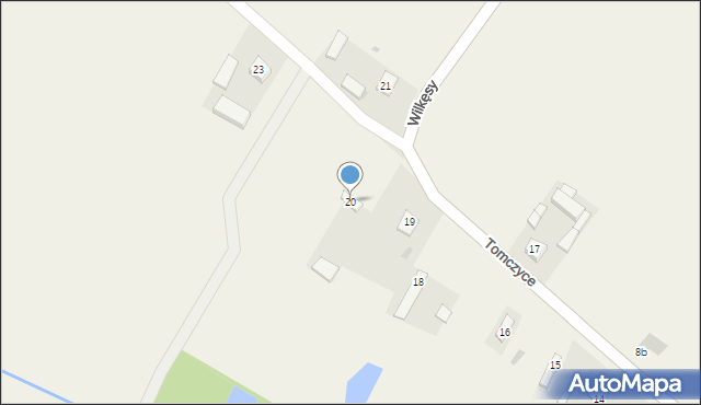 Tomczyce, Tomczyce, 20, mapa Tomczyce