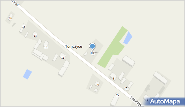 Tomczyce, Tomczyce, 8A, mapa Tomczyce