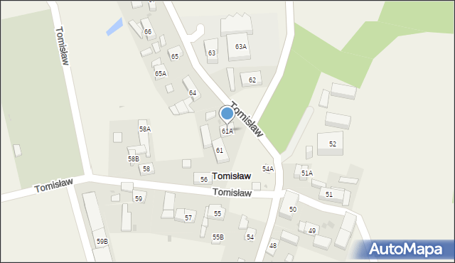 Tomisław, Tomisław, 61A, mapa Tomisław