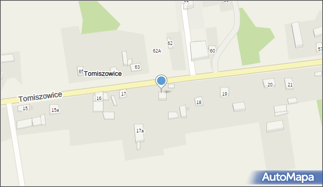 Tomiszowice, Tomiszowice, 18a, mapa Tomiszowice