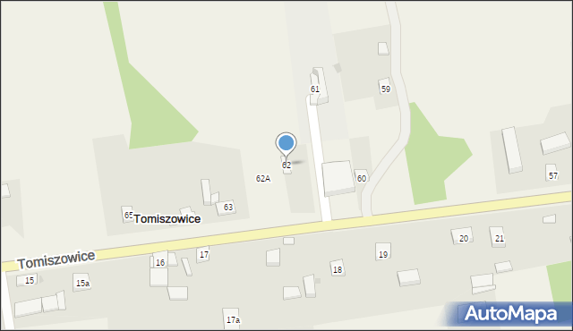 Tomiszowice, Tomiszowice, 62, mapa Tomiszowice