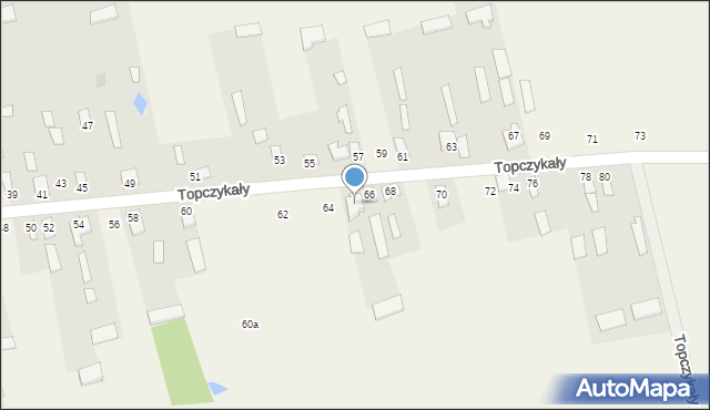Topczykały, Topczykały, 66A, mapa Topczykały