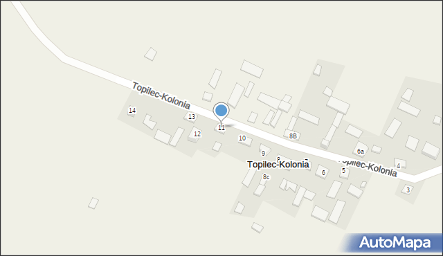 Topilec-Kolonia, Topilec-Kolonia, 11, mapa Topilec-Kolonia