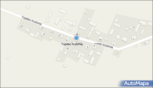 Topilec-Kolonia, Topilec-Kolonia, 8A, mapa Topilec-Kolonia