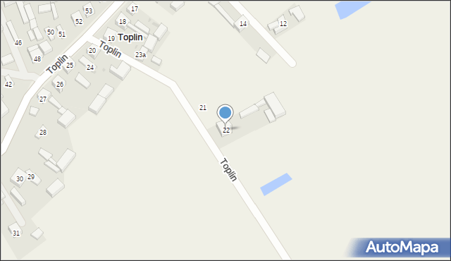 Toplin, Toplin, 22, mapa Toplin