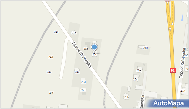 Topola Królewska, Topola Królewska, 25c, mapa Topola Królewska