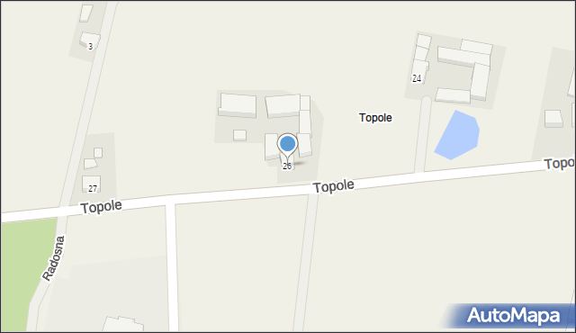 Topole, Topole, 26, mapa Topole