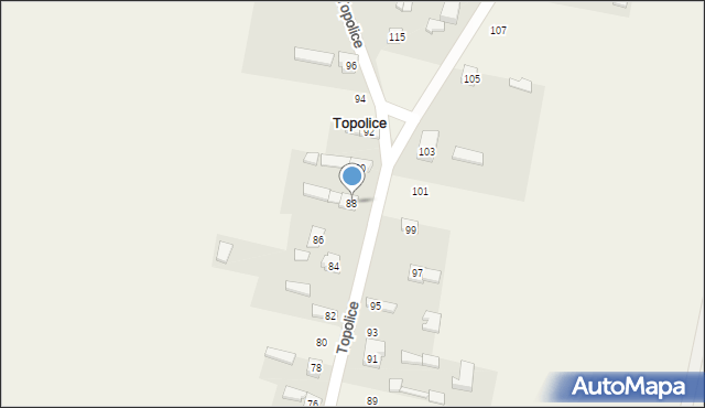 Topolice, Topolice, 88, mapa Topolice