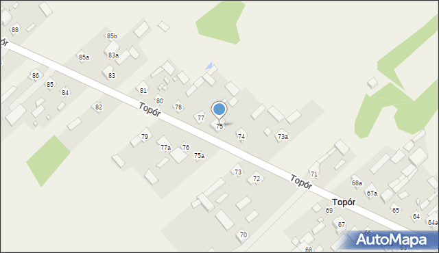 Topór, Topór, 75, mapa Topór