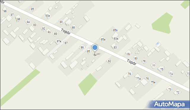 Topór, Topór, 84, mapa Topór